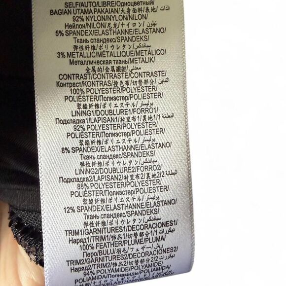 BCBG Maxazria Black Sequin and Feather Cocktail Dress Size S - Picture 7 of 10